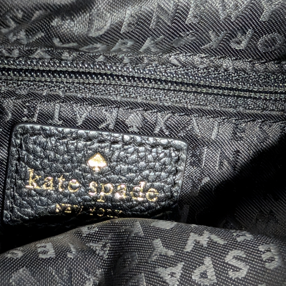 Kate Spade Black Leather Drawstring Backpack - Picture 8 of 16